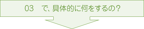 03　で、具体的に何をするの？
